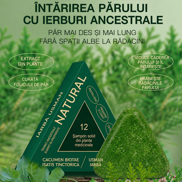 Păr Mai Des și Mai Puternic-Șampon Natural pentru Creșterea Părului  1+1 GRATIS